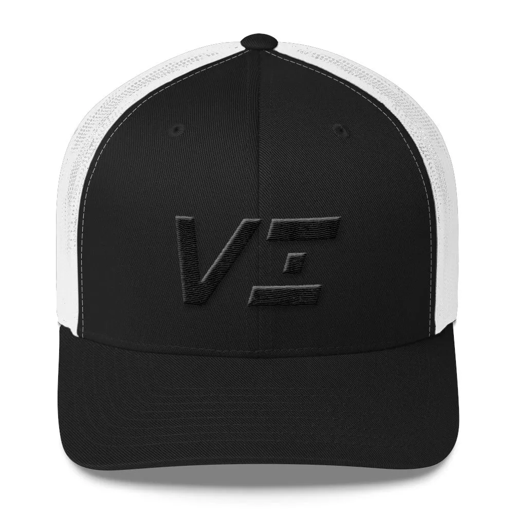 Virgin Islands - Mesh Back Trucker Cap - Black Embroidery - VI - Many Hat Color Options Available