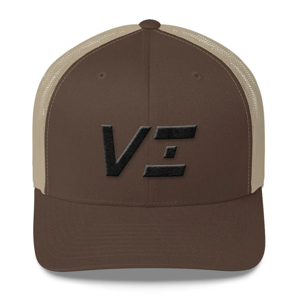 Virgin Islands - Mesh Back Trucker Cap - Black Embroidery - VI - Many Hat Color Options Available