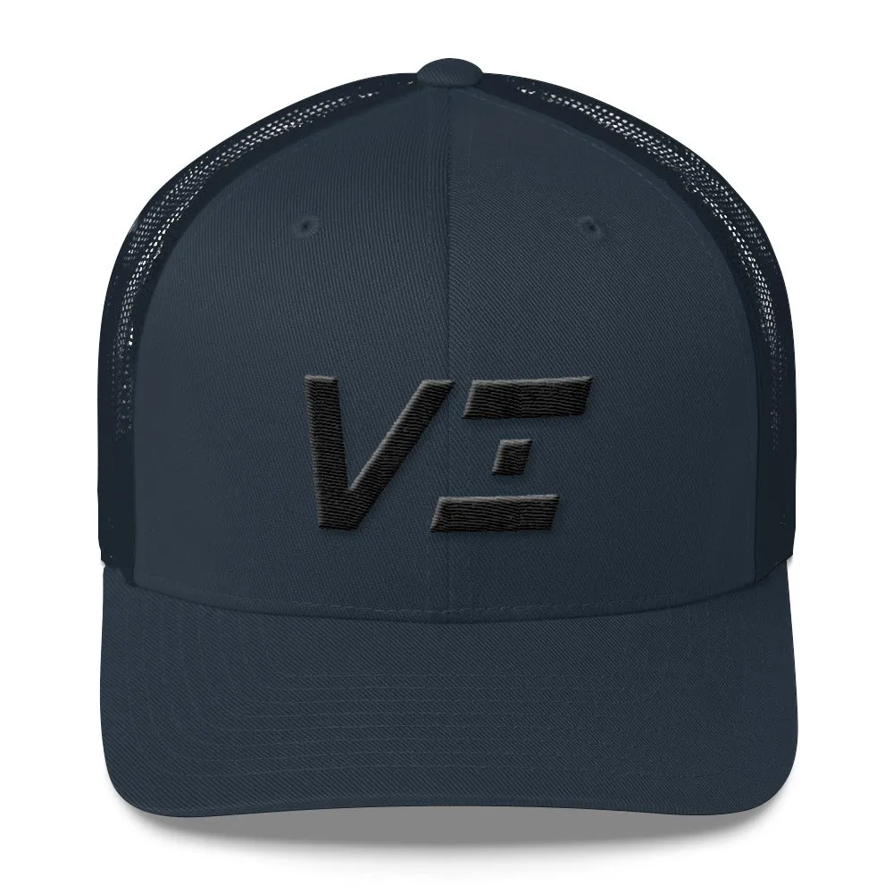 Virgin Islands - Mesh Back Trucker Cap - Black Embroidery - VI - Many Hat Color Options Available