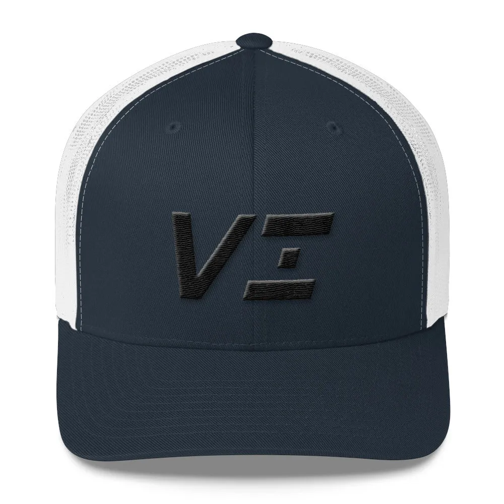 Virgin Islands - Mesh Back Trucker Cap - Black Embroidery - VI - Many Hat Color Options Available