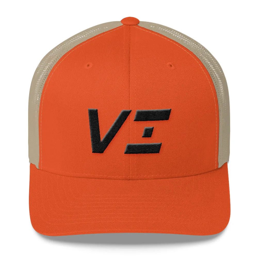 Virgin Islands - Mesh Back Trucker Cap - Black Embroidery - VI - Many Hat Color Options Available