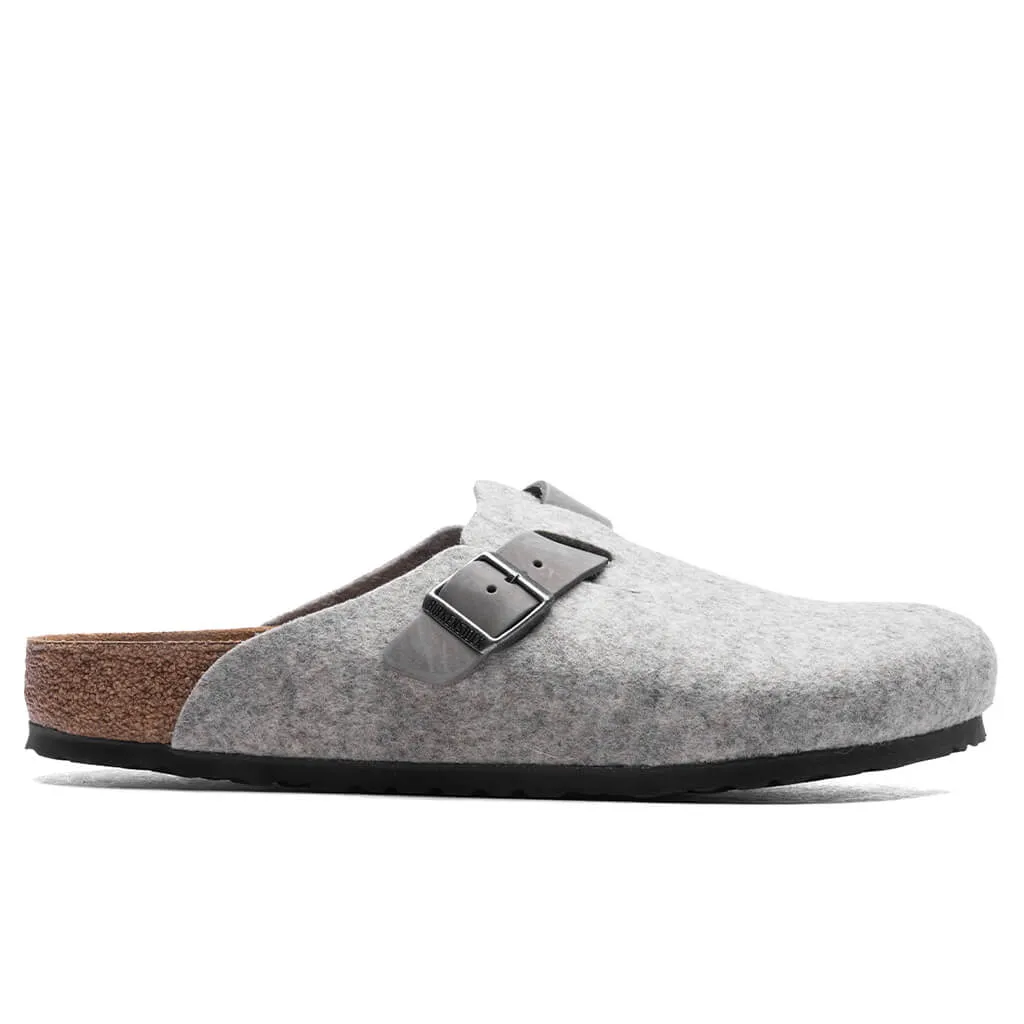 Wide Boston Leather - Light Grey