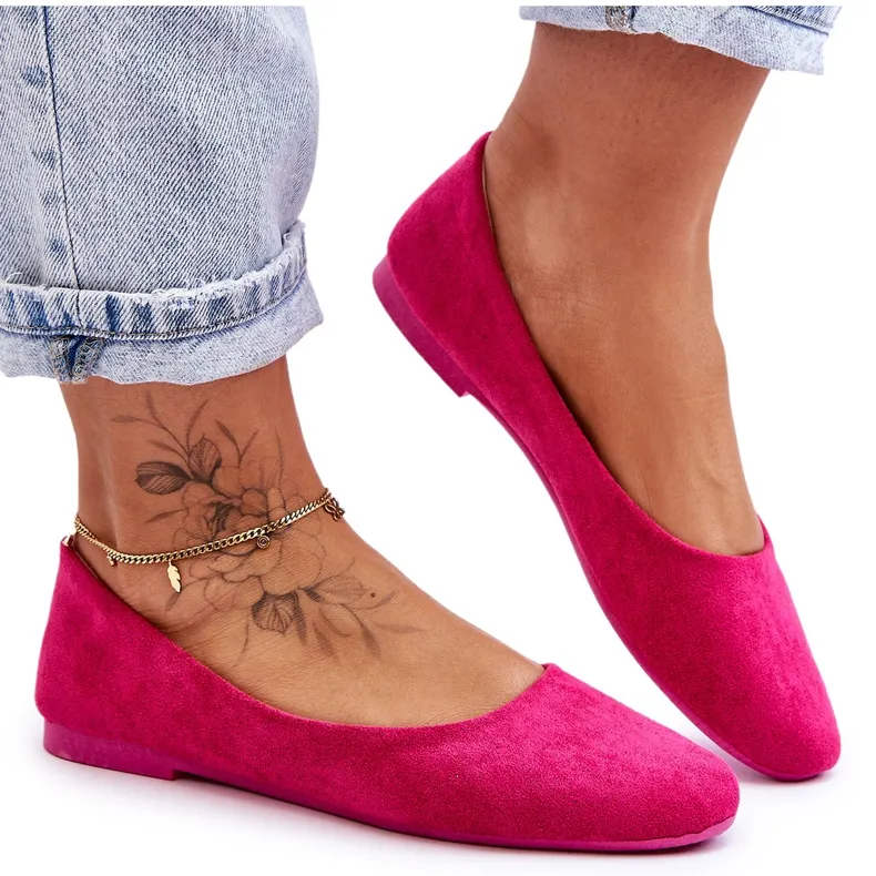 Women's Ballerina Suede Fuchsia Lasota pink