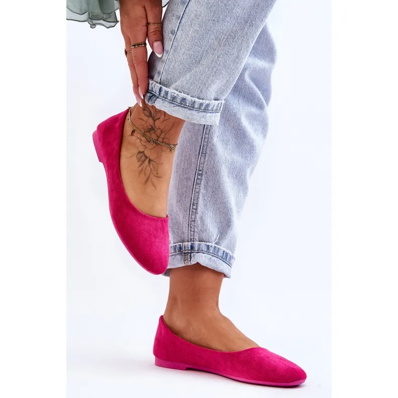 Women's Ballerina Suede Fuchsia Lasota pink