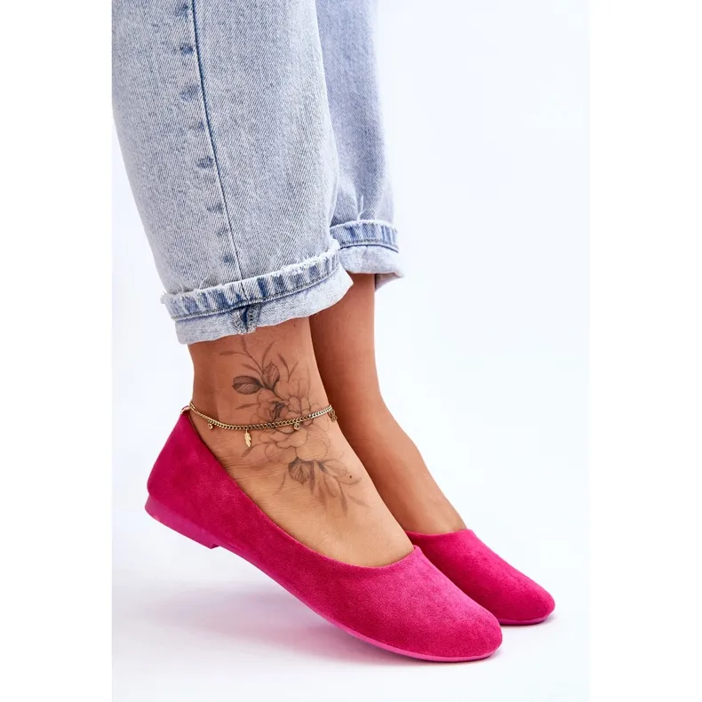 Women's Ballerina Suede Fuchsia Lasota pink