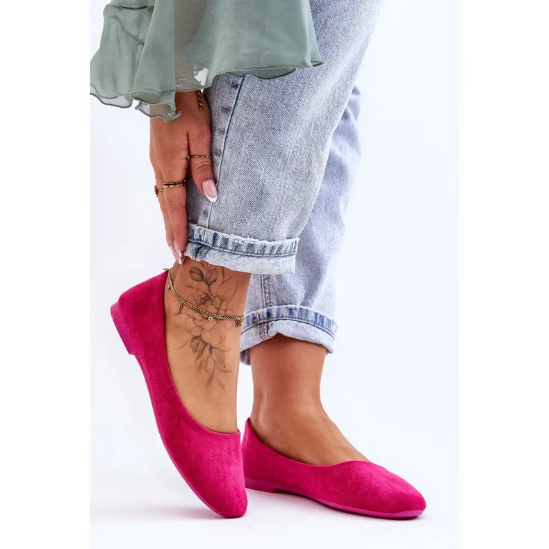 Women's Ballerina Suede Fuchsia Lasota pink