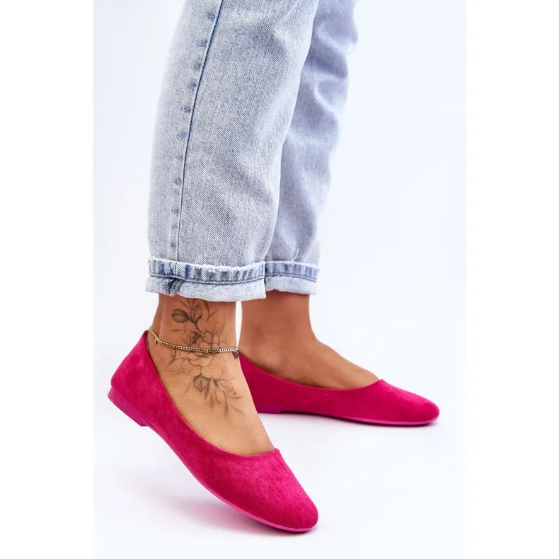 Women's Ballerina Suede Fuchsia Lasota pink