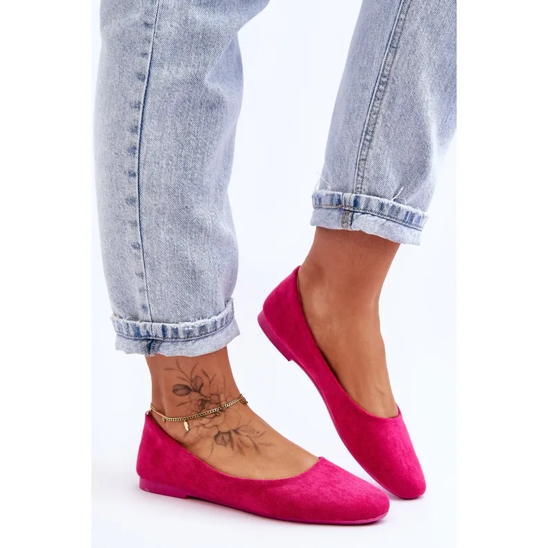 Women's Ballerina Suede Fuchsia Lasota pink