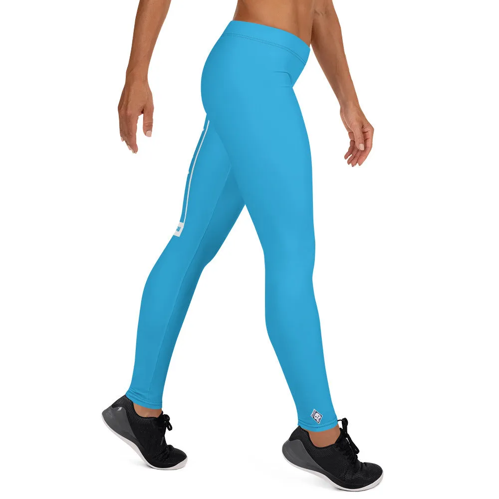 Women's Yoga Pants Workout Leggings For Jiu Jitsu 005 - Cyan