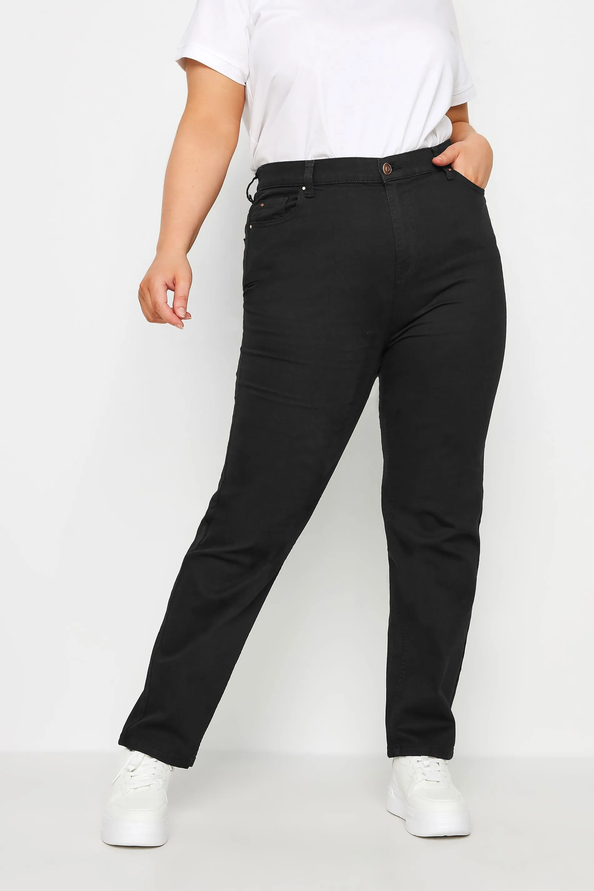 YOURS Curve Black Straight Leg RUBY Jeans